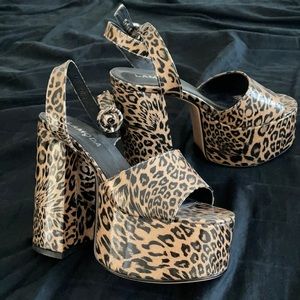Lamoda leopard print platform heels
